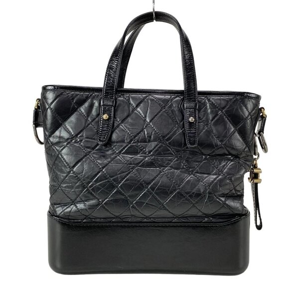 CHANEL Handbags - CHANEL Gabrielle de Chanel Black Aged Calfskin Calf Skin Handbag